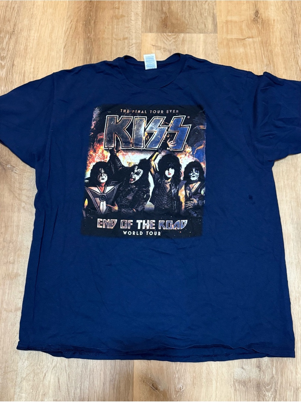 KISS Navy Blue 'End of the Road' World Tour Graphic Tee 2XL